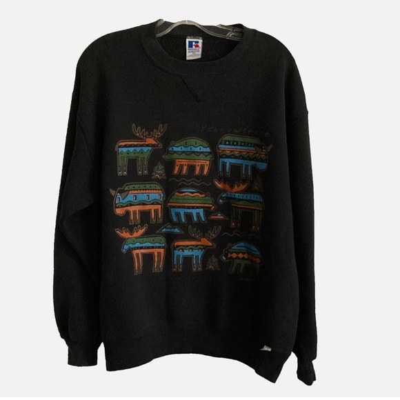 Other - Vintage Mens Russell Yellowstone Sweatshirt XL Black